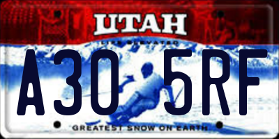 UT license plate A305RF