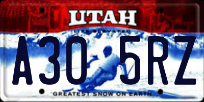 UT license plate A305RZ