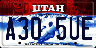 UT license plate A305UE