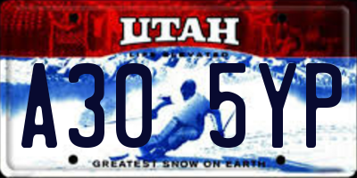 UT license plate A305YP
