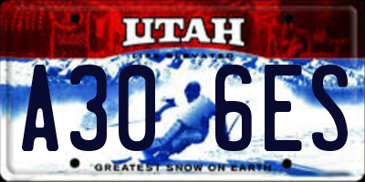 UT license plate A306ES