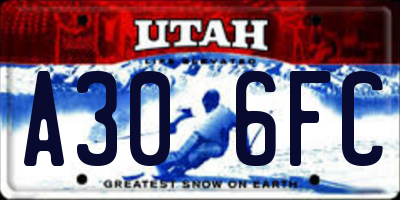 UT license plate A306FC