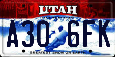 UT license plate A306FK