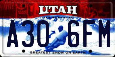 UT license plate A306FM