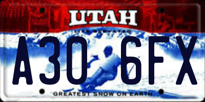 UT license plate A306FX