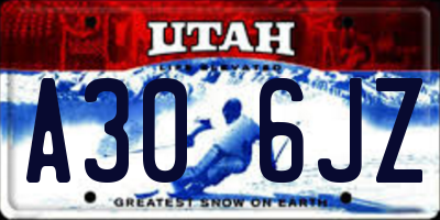 UT license plate A306JZ