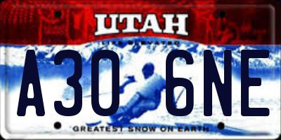 UT license plate A306NE