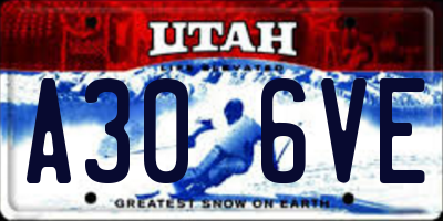 UT license plate A306VE
