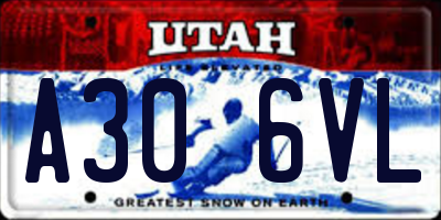 UT license plate A306VL