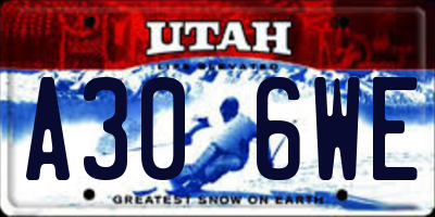 UT license plate A306WE
