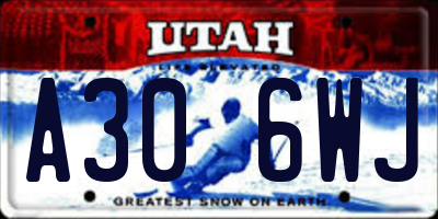 UT license plate A306WJ