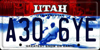 UT license plate A306YE