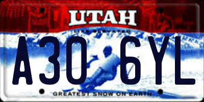 UT license plate A306YL