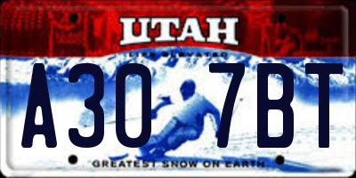 UT license plate A307BT