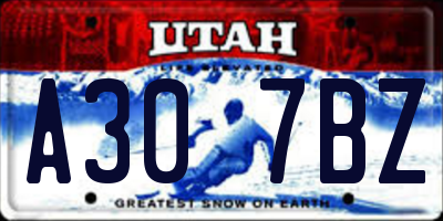 UT license plate A307BZ