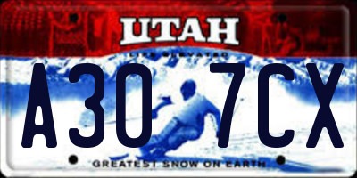 UT license plate A307CX