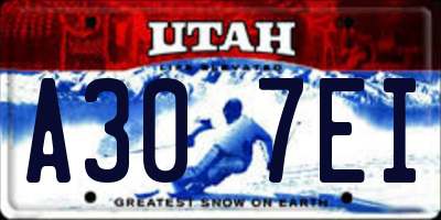 UT license plate A307EI