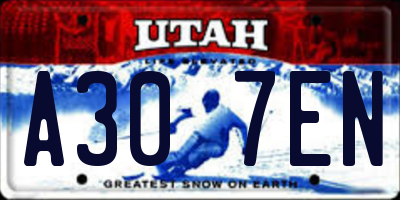 UT license plate A307EN
