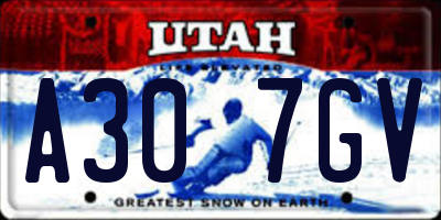 UT license plate A307GV