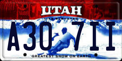 UT license plate A307II