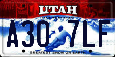 UT license plate A307LF