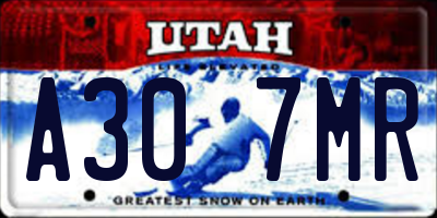 UT license plate A307MR