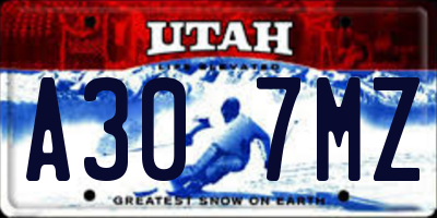UT license plate A307MZ