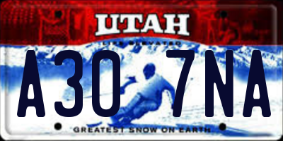 UT license plate A307NA