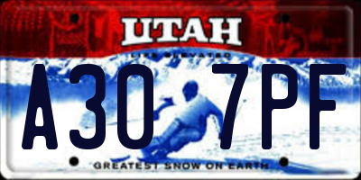 UT license plate A307PF
