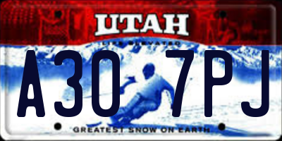 UT license plate A307PJ