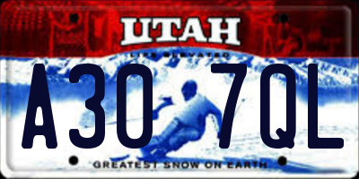 UT license plate A307QL