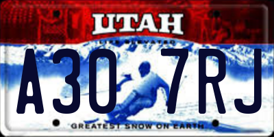 UT license plate A307RJ