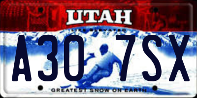 UT license plate A307SX