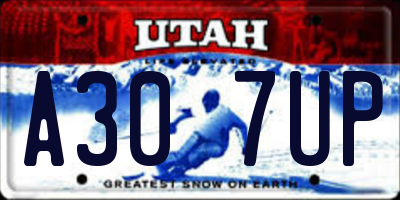 UT license plate A307UP