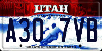 UT license plate A307VB