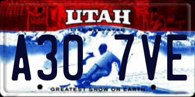 UT license plate A307VE
