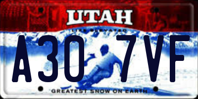 UT license plate A307VF