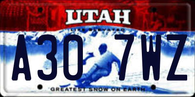 UT license plate A307WZ
