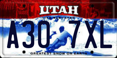 UT license plate A307XL