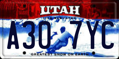 UT license plate A307YC