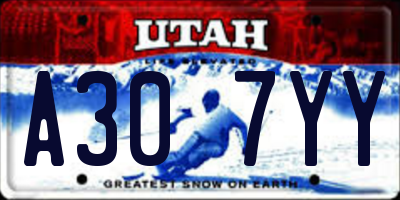 UT license plate A307YY
