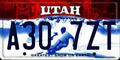 UT license plate A307ZT