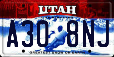 UT license plate A308NJ