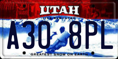 UT license plate A308PL
