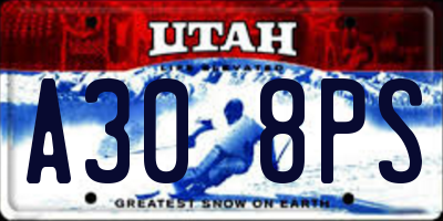 UT license plate A308PS