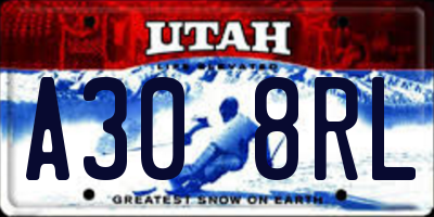 UT license plate A308RL