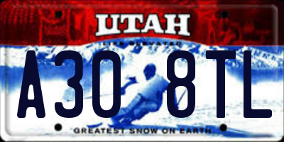 UT license plate A308TL