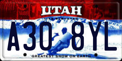 UT license plate A308YL