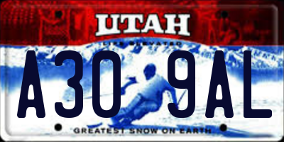 UT license plate A309AL