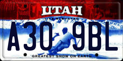 UT license plate A309BL